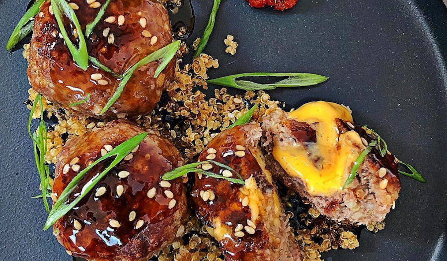 Sunday Paper Dinner Club CheesyFilled Meatballs with VinegarHoney