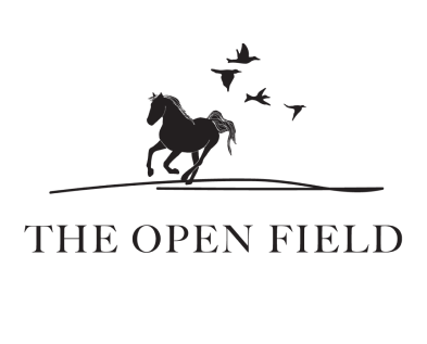 The Open Field logo featuring a horse and birds in flight.